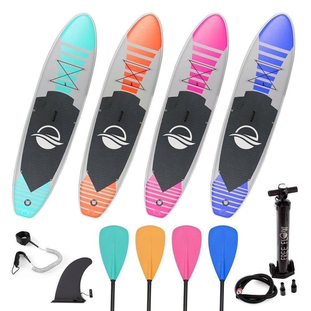 Serenelife Free Flow Inflatable Sup Stand Up Water Paddle-Board