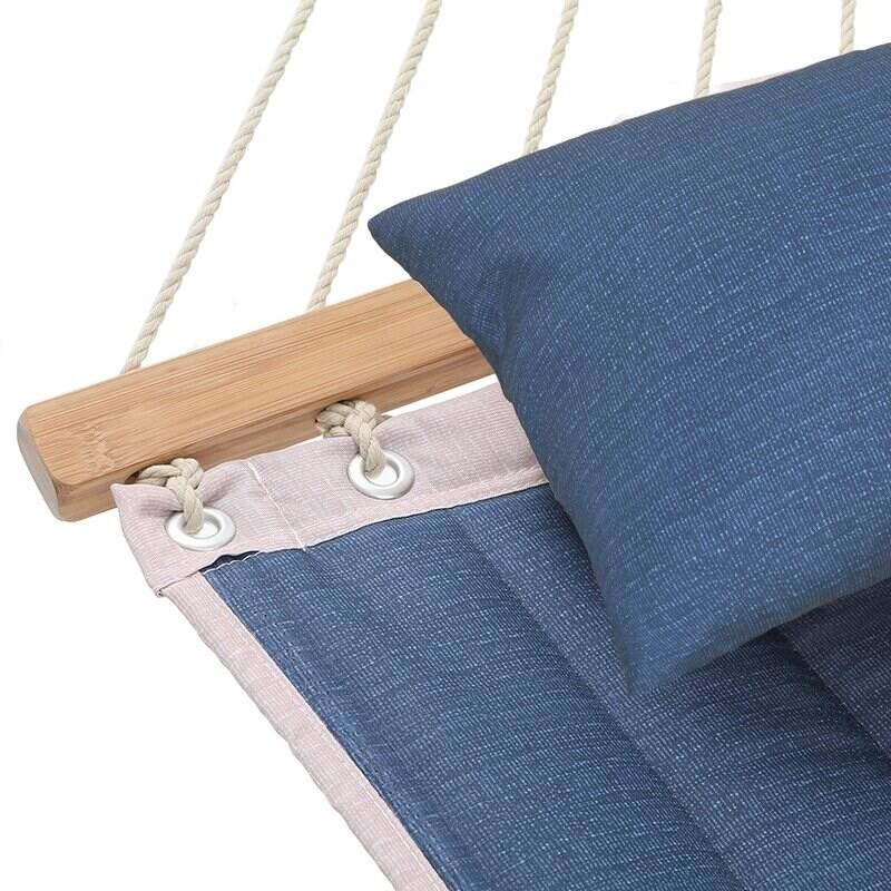 UPHA 11 ft. Padded Hammock with Spreader Bar Hammock - Blue Stripe