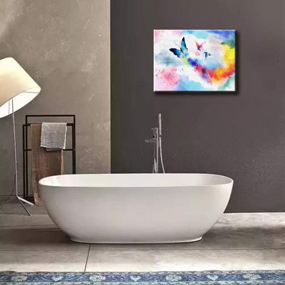 Yikg Canvas Wall Art Colorful Butterfly Canvas Framed Ready to Hang (16'' x 24'' x 1 Panel)