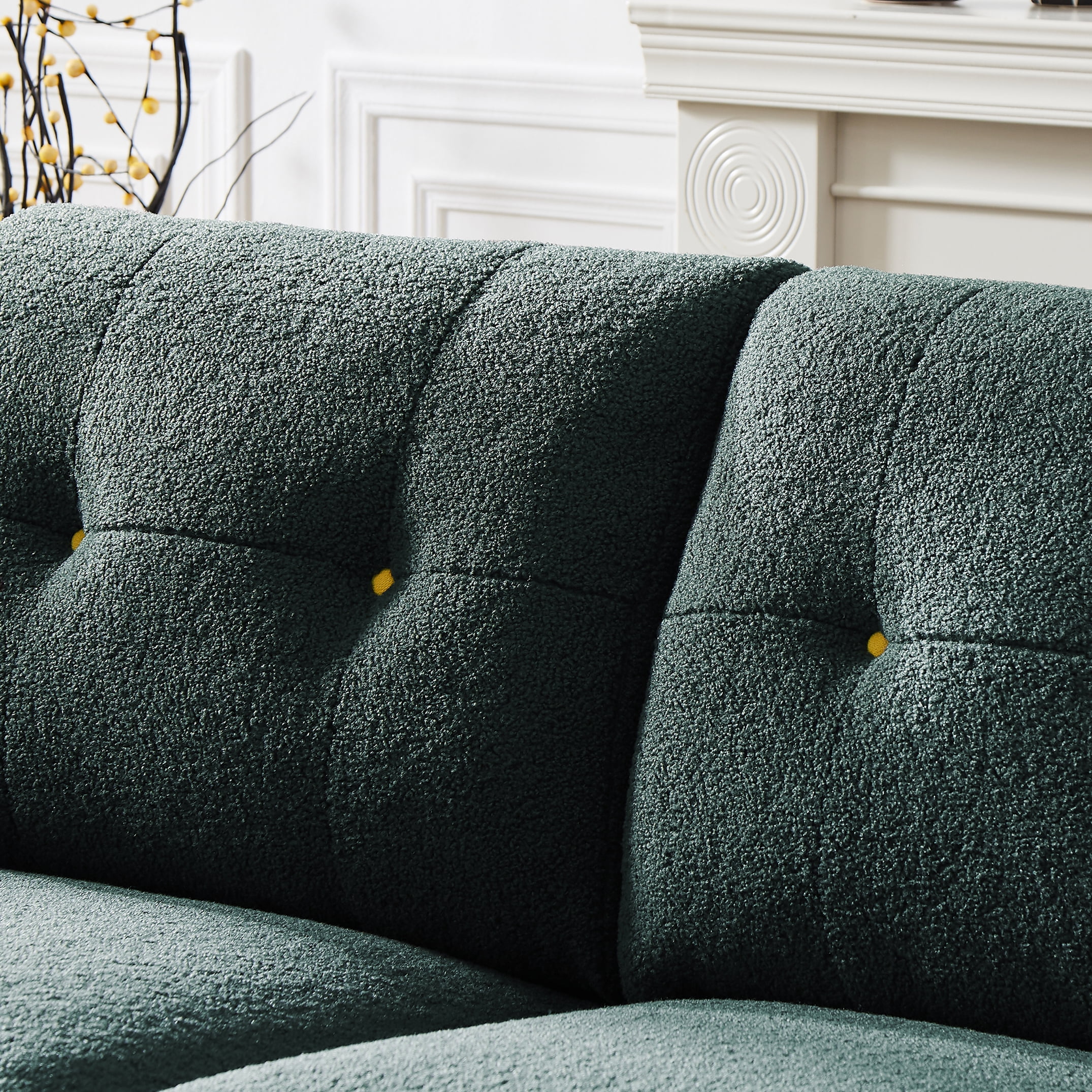 Jarenie Sherpa sofa，Modular Sectional Sofa,sleeper couch sofa,Modular Sectionals with Ottomans,Couch with Chaise for Living Room,sectional couches for living room,Green