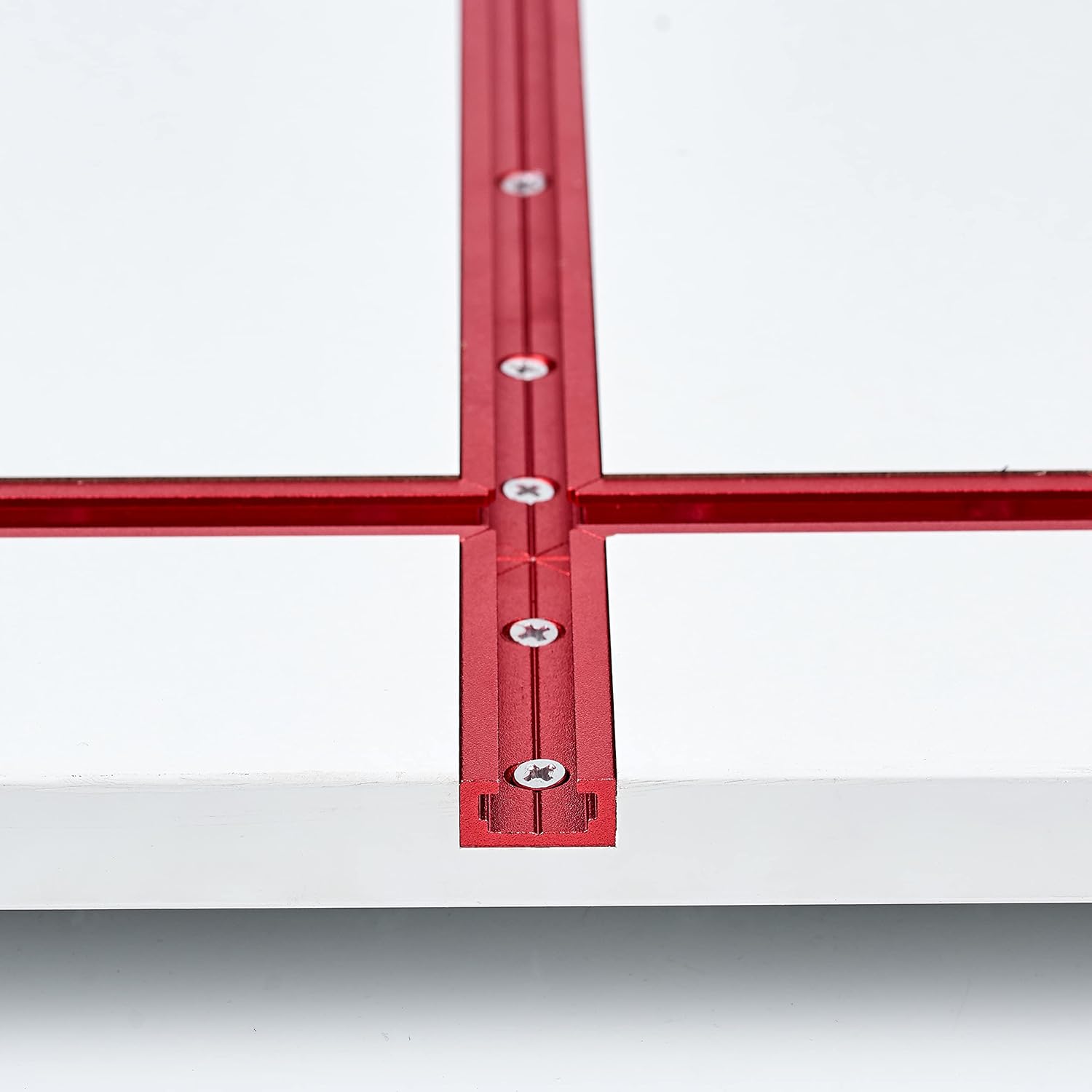 T track 48" with Wood Screws-Double Cut Profile Universal T-Track with Predrilled Mounting Holes-T Track Woodworking-Fine Sandblast Anodized-Red Color-4PK Pack of 2