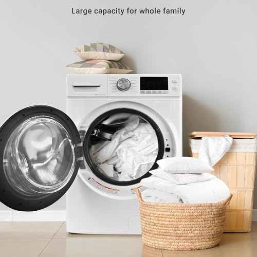 SMETA Compact Front Load Washer Washing Machine 2.8 cu. ft. Small Front Foading Space Saving Washer 24" with 36-Minute Quick Clothes Washing Machines RV Dorm Camper