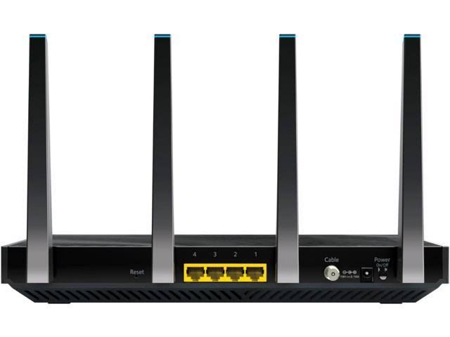 Netgear - Nighthawk X4 Dual-Band Ac3200 Router with 24 x 8 Docsis 3.0 Cable M...