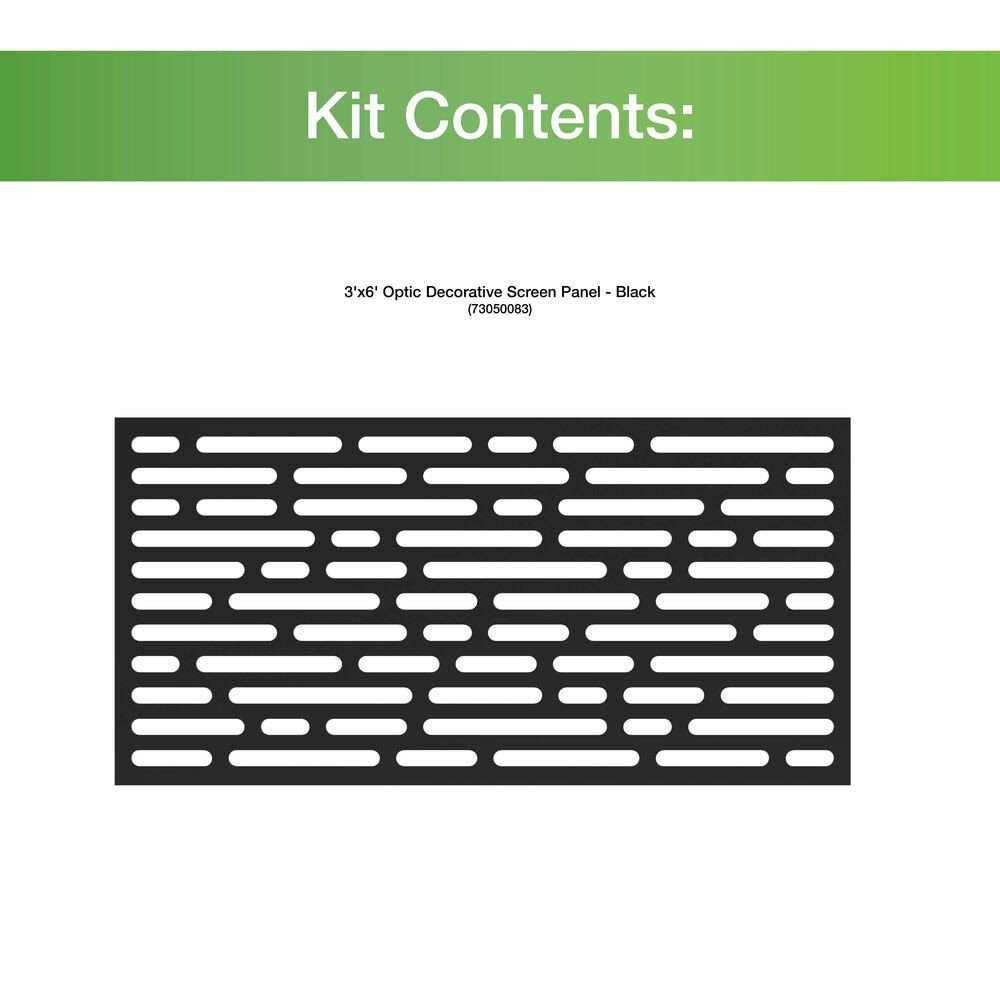 Barrette Outdoor Living 3 ft. x 6 ft. Optic Black Polypropylene Decorative Screen Panel - Shop Hardware Tools Online Store