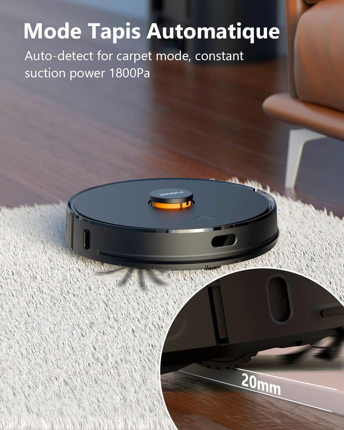 Imou Robot Vacuum and Dust Box Combo Self Emptying 3-in-1 Cleaner, Robotic Vacuum Lidar Navigation & Smart App Mapping, 4500Pa Suction, 180Min Max Runtime, 60-Day Capacity, Ideal for Pet Hair
