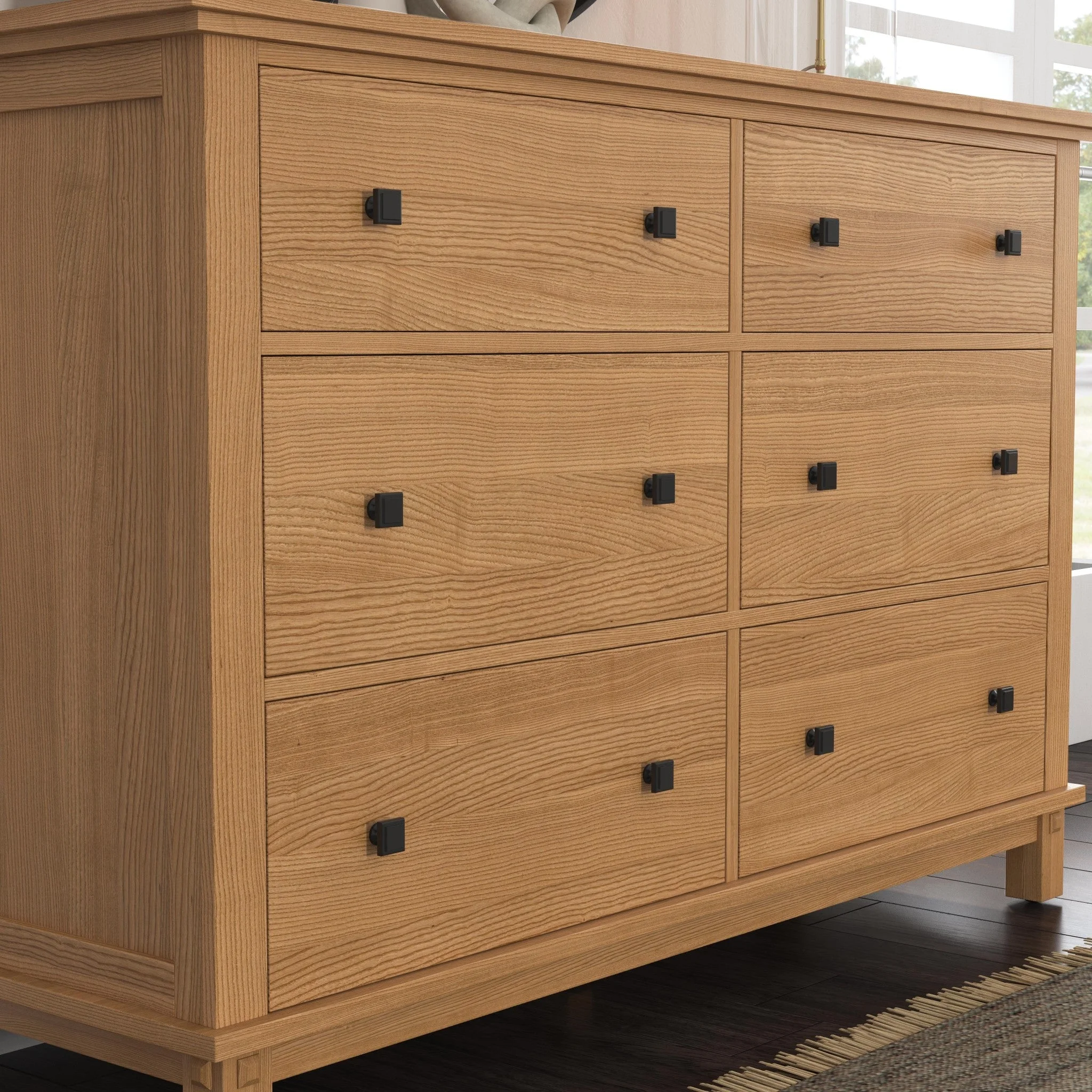Homestyles Oak Park 6-Drawer Traditional Wood Dresser in Brown