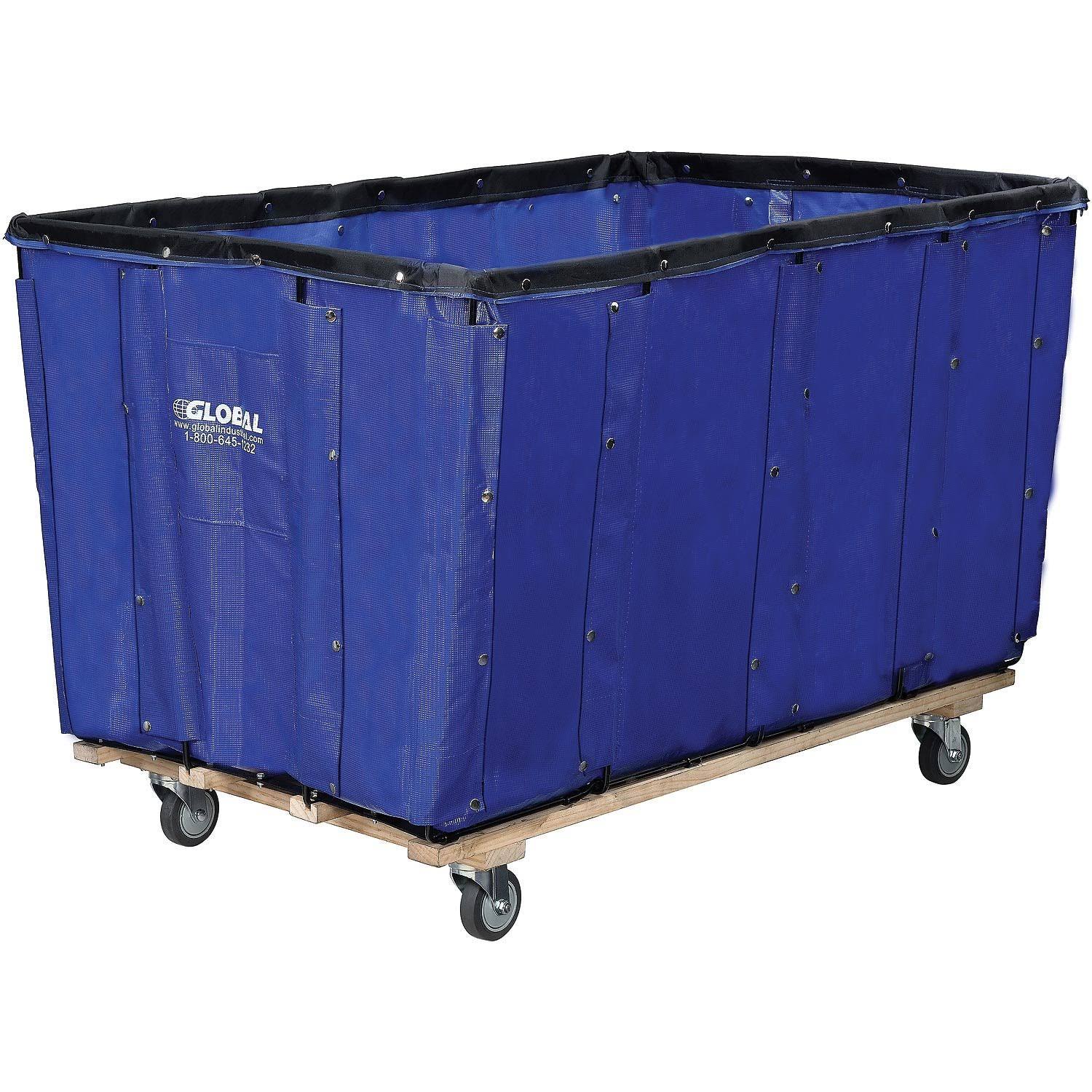 Global Industrial Basket Bulk Truck, Vinyl, 24 Bushel Capacity, Blue