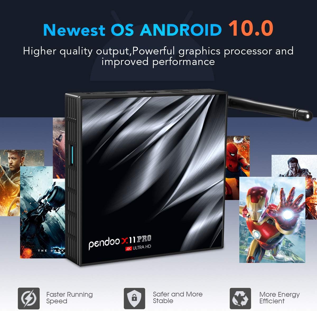 Android TV Box 10.0, 2021 Upgraded X11 PRO Android TV Box 4GB DDR3 64GB eMMC, Allwinner H616 Quad-Core 64bit with 2.4G/5.8G Dual WiFi BT4.2 with Mini Wireless Keyboard Pack of 2