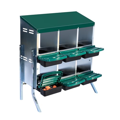 Chicken Nesting Box, 10 Hole 2 Layer Hen Nest Box with Legs, Roll Away Eggs Laying Boxes,Cleanable Pull Out Hen Roosting Boxes