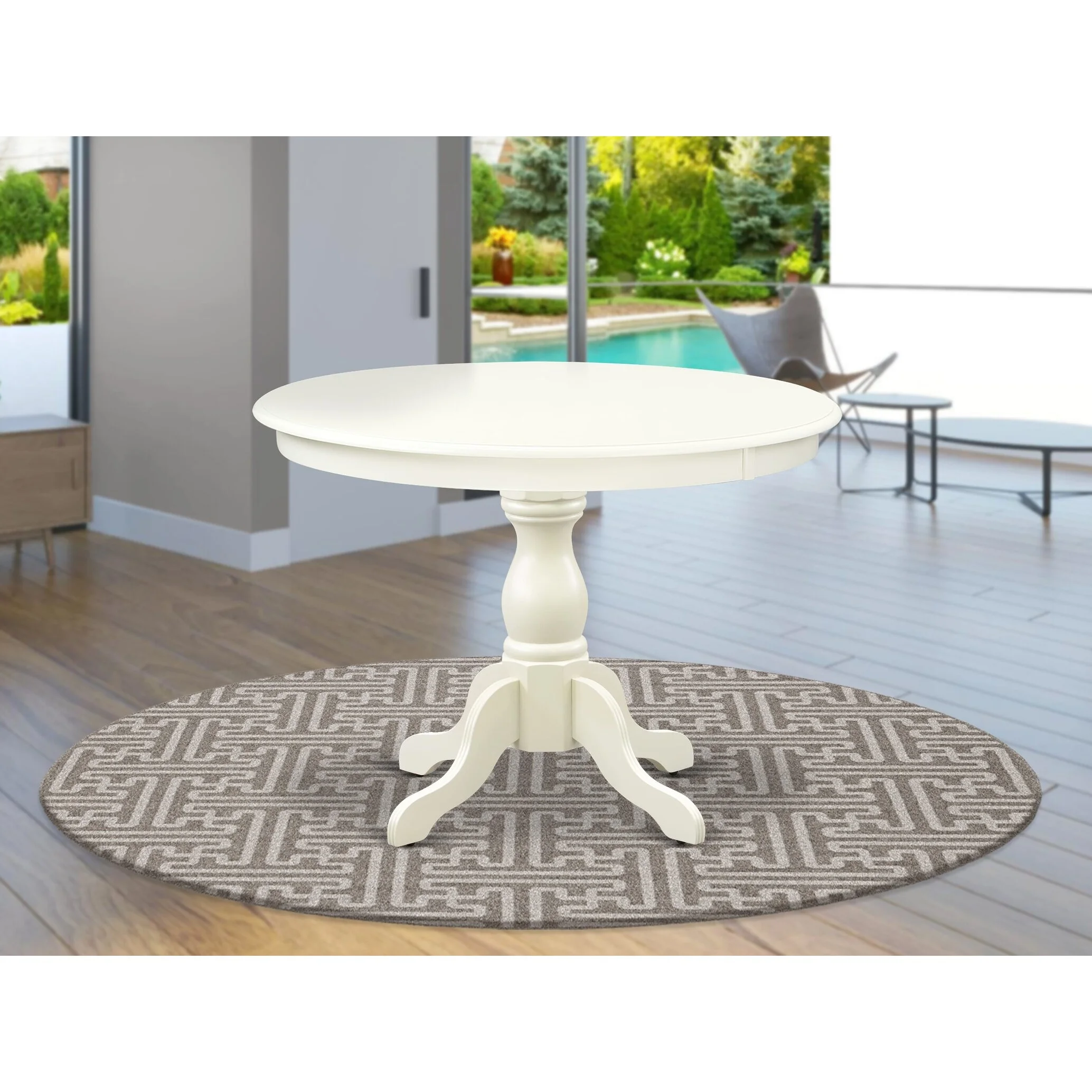 East West Furniture Eden Wood Dining Table with Pedestal Legs in Black