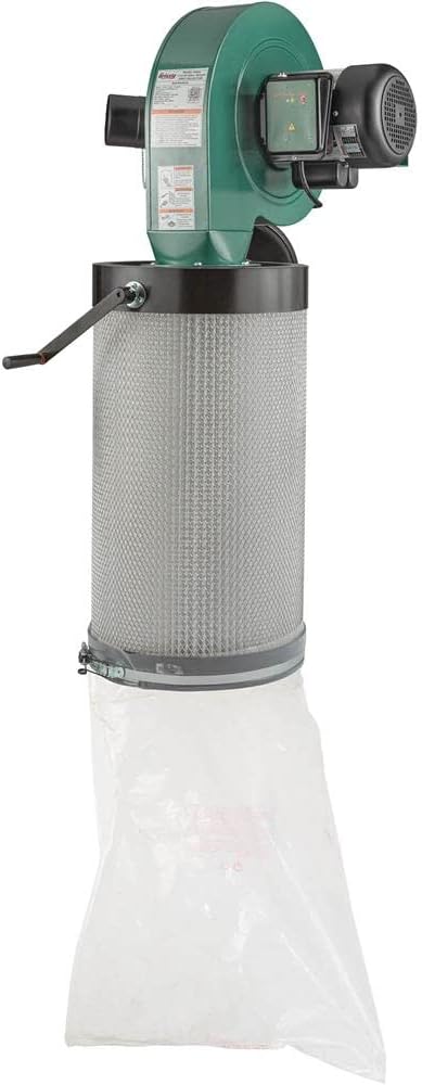 Grizzly Industrial G0944-1-1/2 HP Wall-Mount Dust Collector with Canister Filter