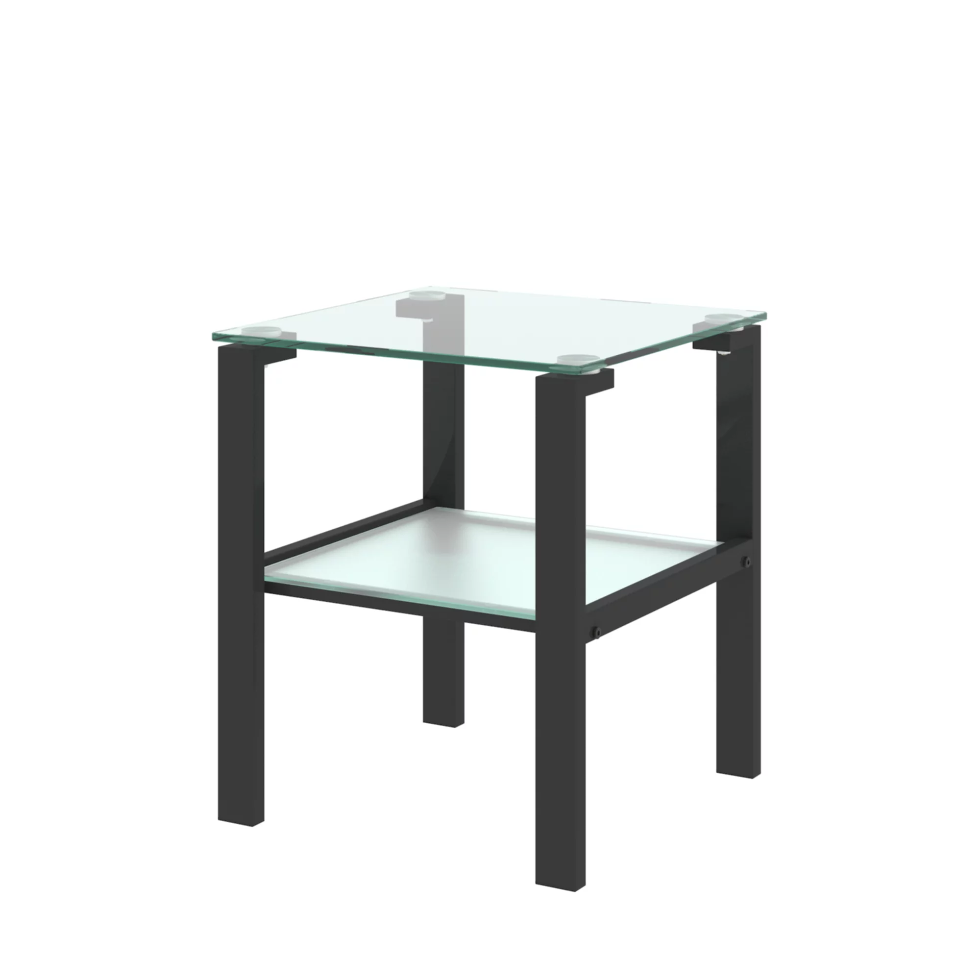 Ufurpie Set of 2 Tempered Glass End Table,Tea Table,Coffee Table,Square Side Table for Living Room,OfficeBlack