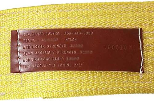 US Cargo Control 4 Inch x 30 Foot Recovery Strap w/Cordura Reinforced Eyes (16,000lb tow/32,000lb b.s.)