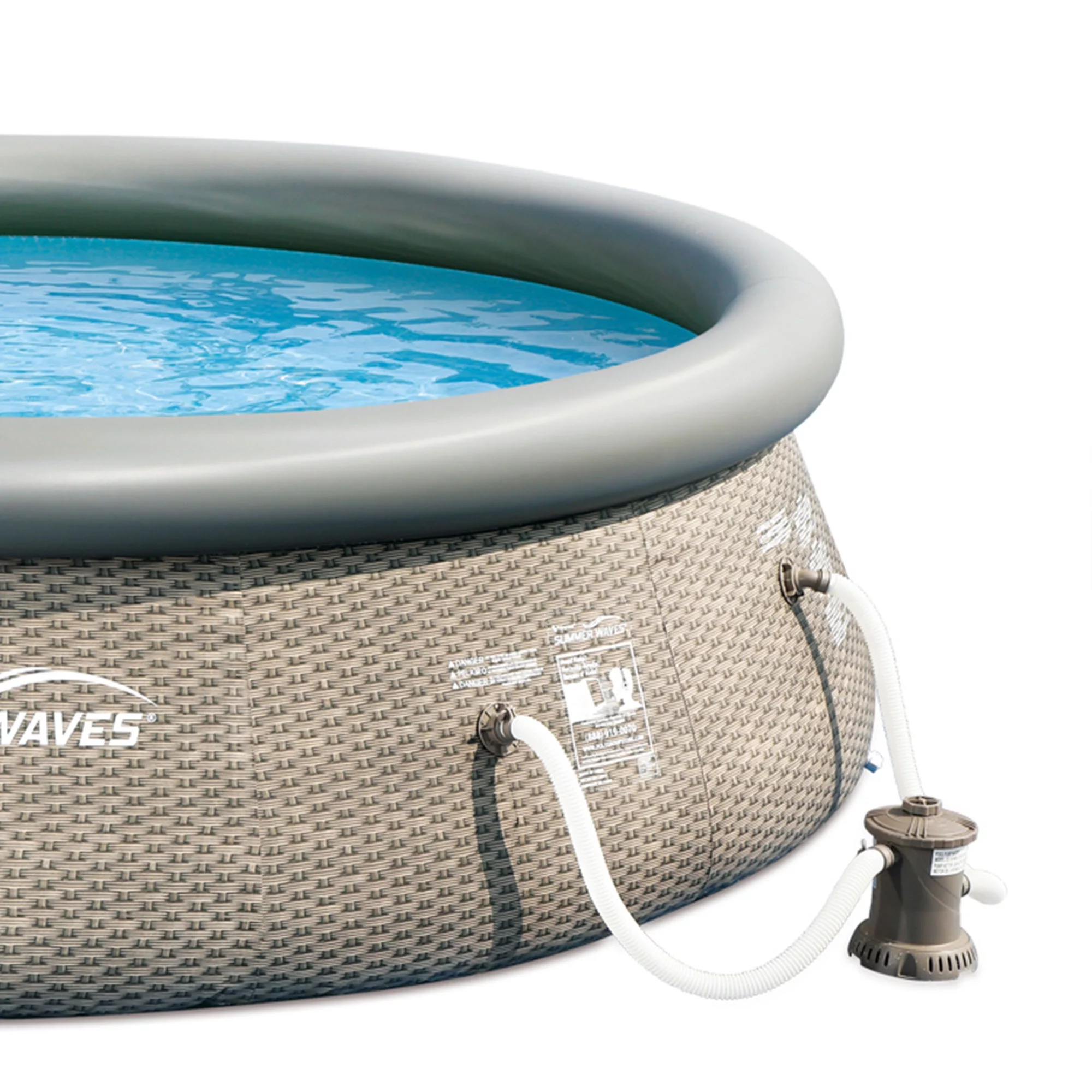 Summer Waves Quick Set 12’ x 36” Inflatable Above Ground Swimming Pool with Pump