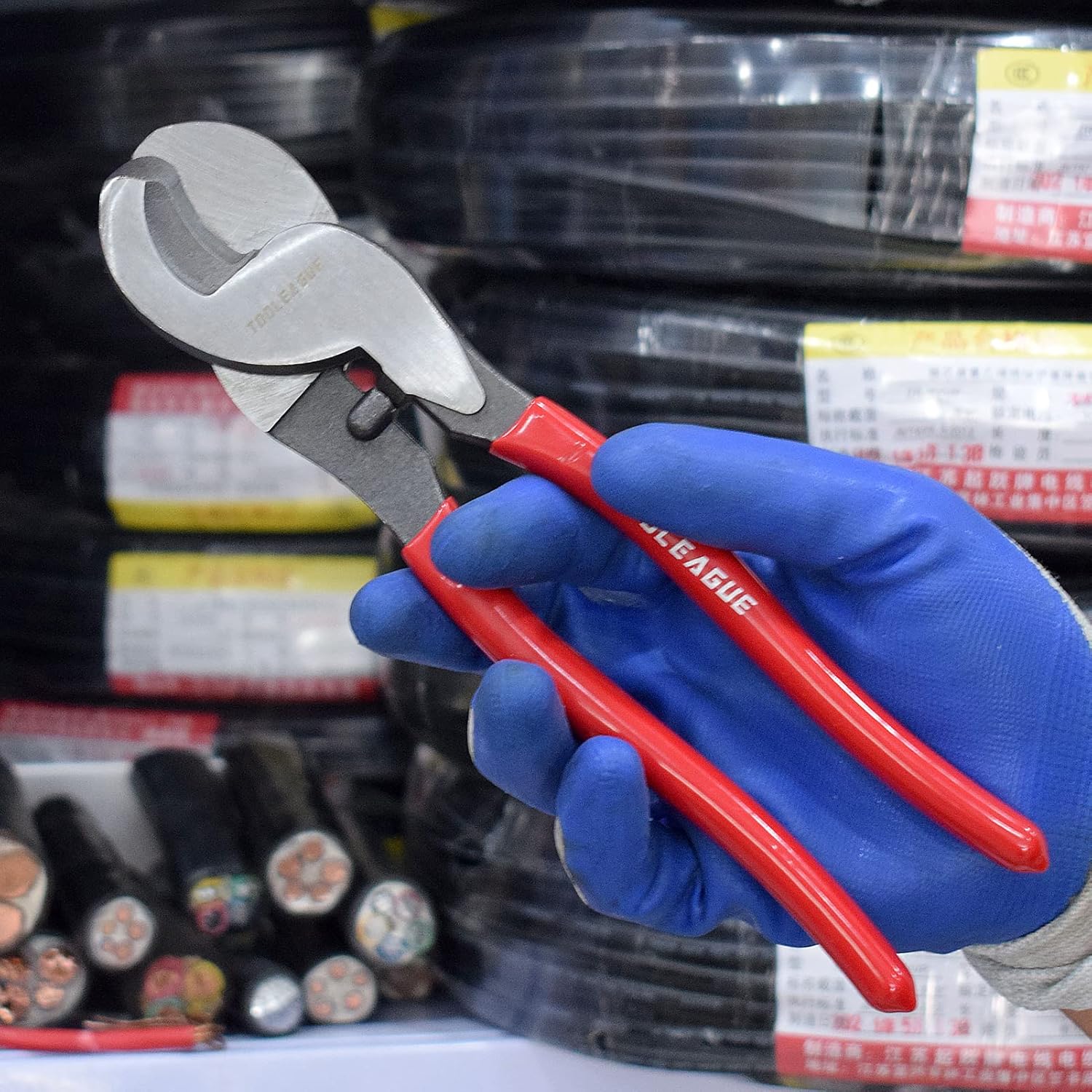 TOOLEAGUE 10 inches Cable Cutter,Heavy Duty Cable Cutting, High Leverage Cutter for Aluminum, Copper, Wire, Communications Cable