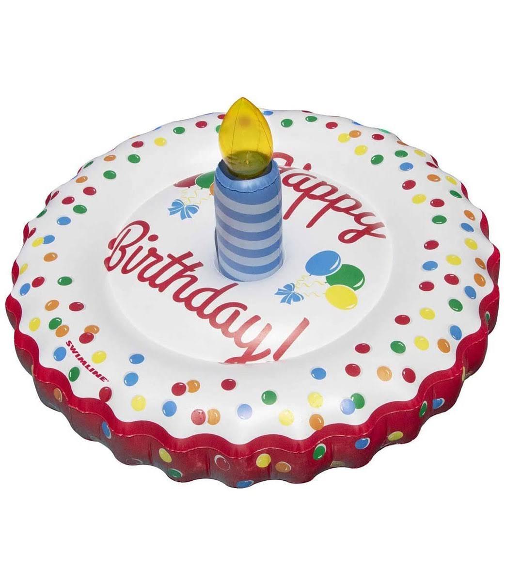 Swimline LED Birthday Cake Inflatable Pool Island