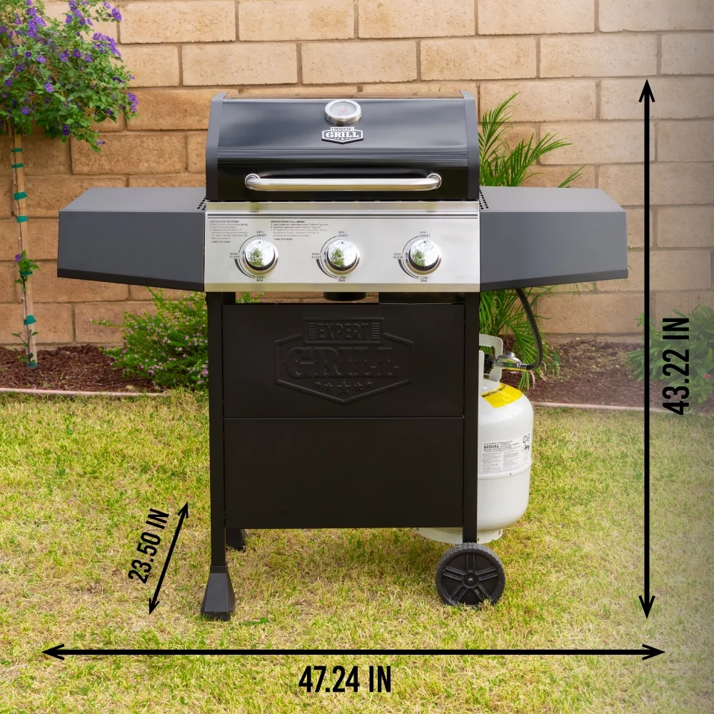 Expert Grill 3 Burner Propane Gas Grill in Black