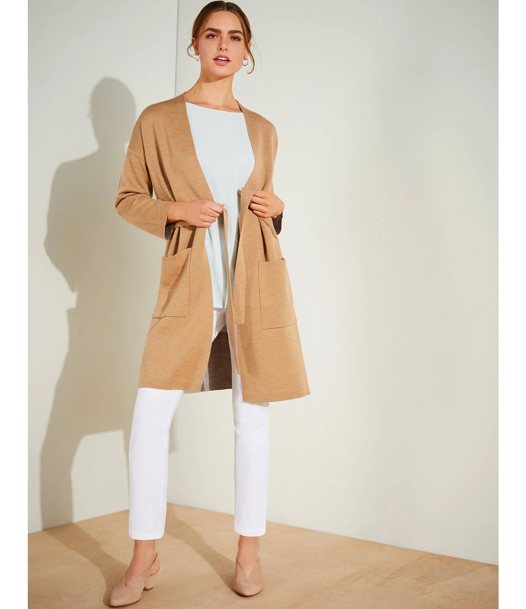 Eileen Fisher White System Stretch Crepe Slim Ankle Pant
