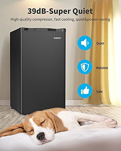 3.2 Cu.Ft Single Door Mini Fridge, Compact Refrigerator Mini Refrigerator Small Drink Food Storage Machine for Dorm, Camper, Basement or Office