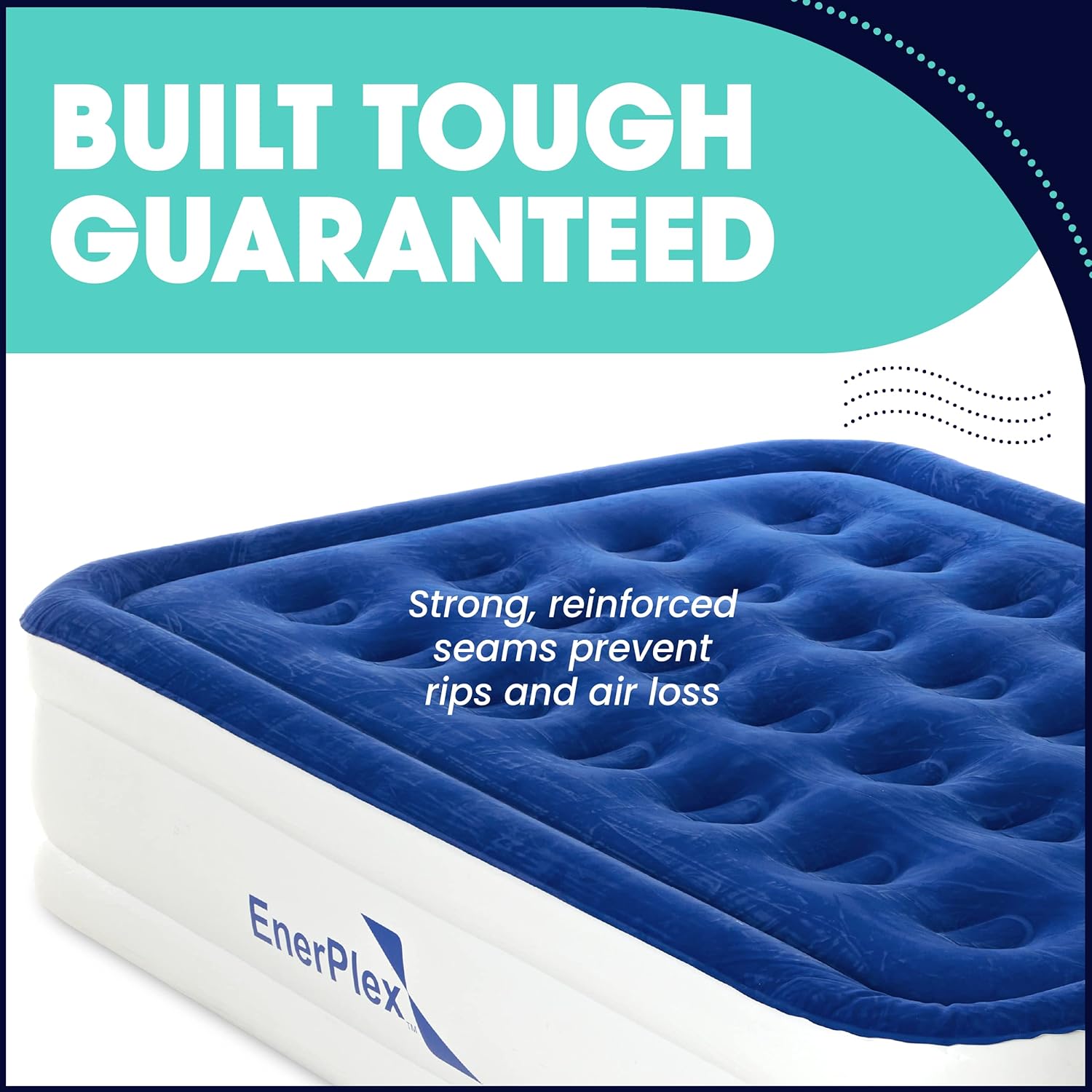 EnerPlex Air Mattress for Camping - Luxury 15 Inflatable Queen Mattress Bed w/ Built-in Dual Pump for Travel & Home Use