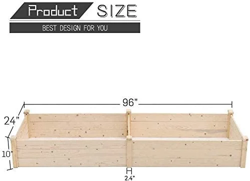 4x4 3 Tier Feet Outdoor Wooden Elevated Raised Garden Bed Planter Kit Grow Gardening Vegetable Natural, S or Yard Gardening, Natural - Curated Treasures Market