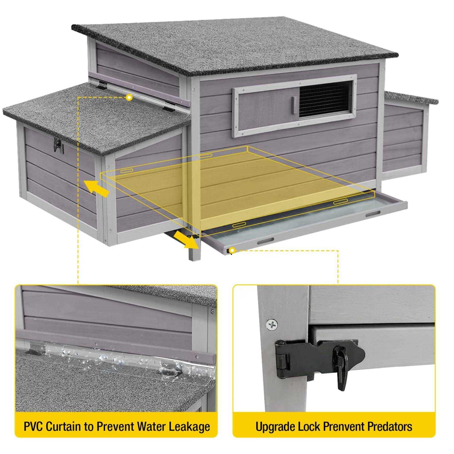 Morgete Chicken Coop Chicken House Outdoor for Duck Quail Hen Cage 2 Nesting Boxes - Pet Supplies online store
