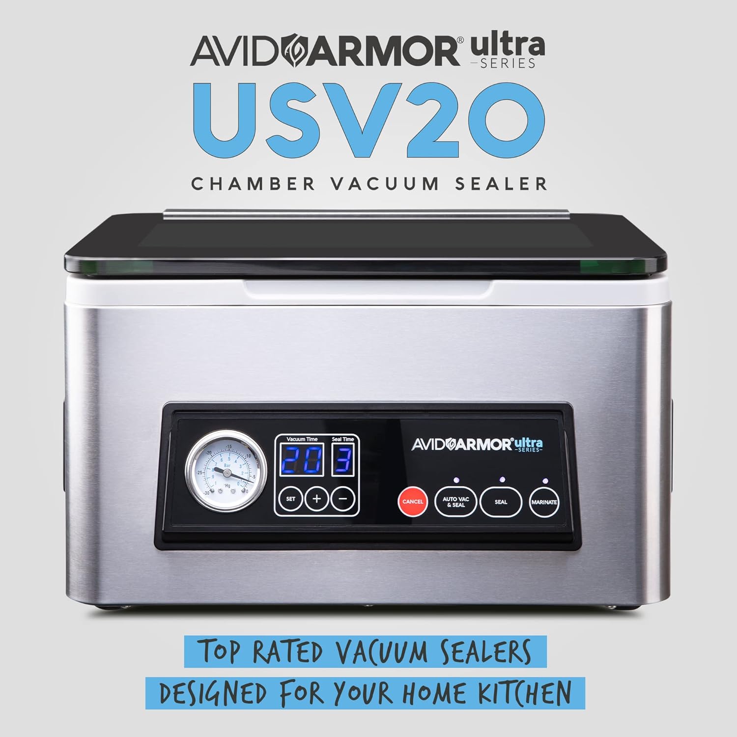 Avid Armor - Chamber Vacuum Sealer Machine USV20 Ultra Series for Wet Foods, Meat Vacuum Packing Machine, Compact with 11.5-Inch Vaccum Sealer Bar