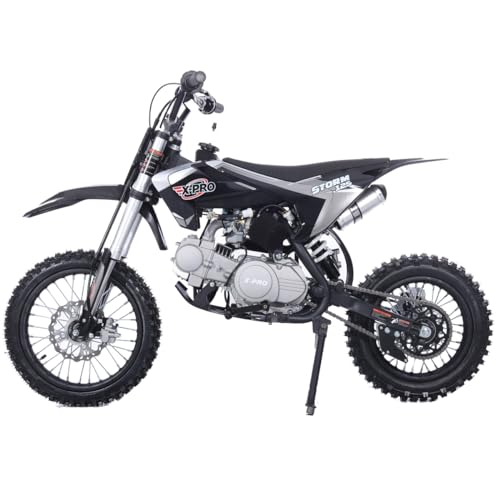 X-PRO 125cc Kids Dirt Bike Pit Bike Youth Dirt Pit Bike with 4-Speed Semi-Automatic Transmission, Big 14"/12" Tires!