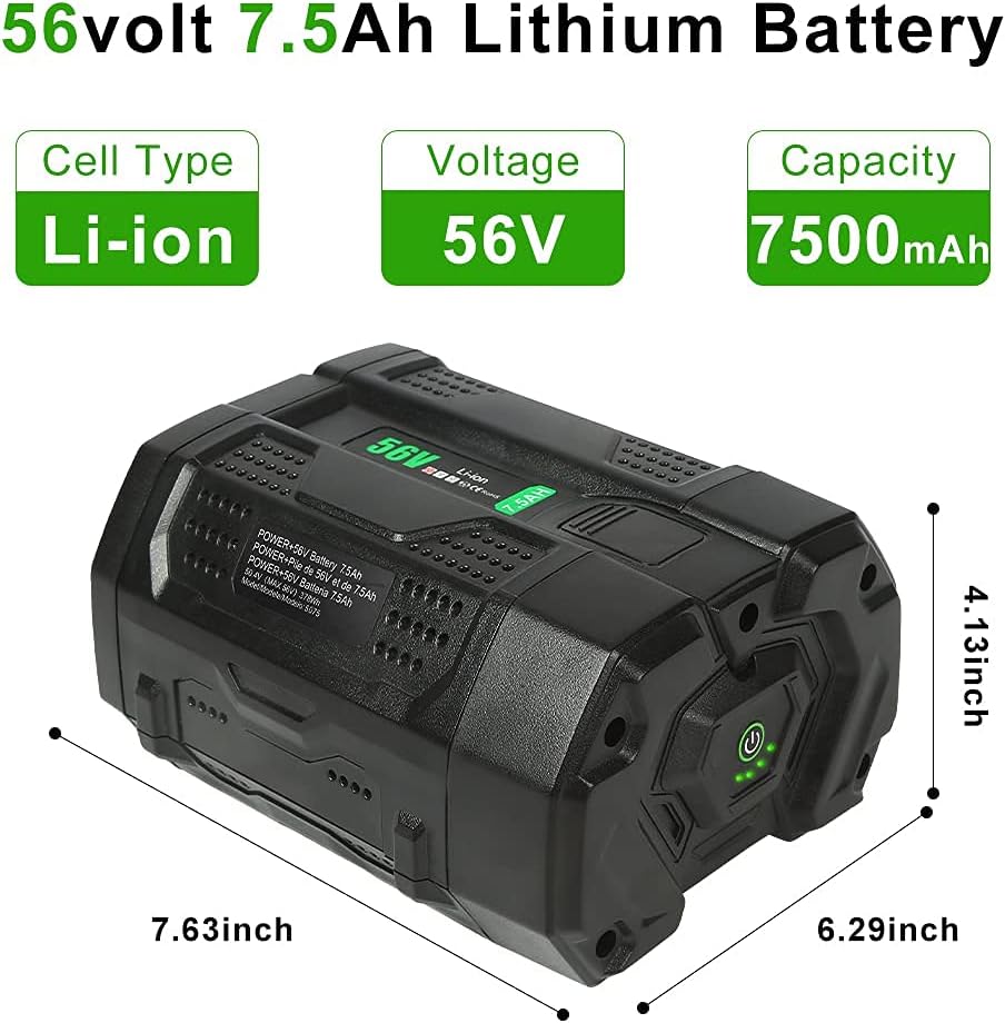 56 Volt 7.5 Ah Lithium Battery Replacement for BA4200 BA4200T BA5600T Batteries 7500mah with Power Indicator, Compatible with All Power Tools (Battery Holder Included)