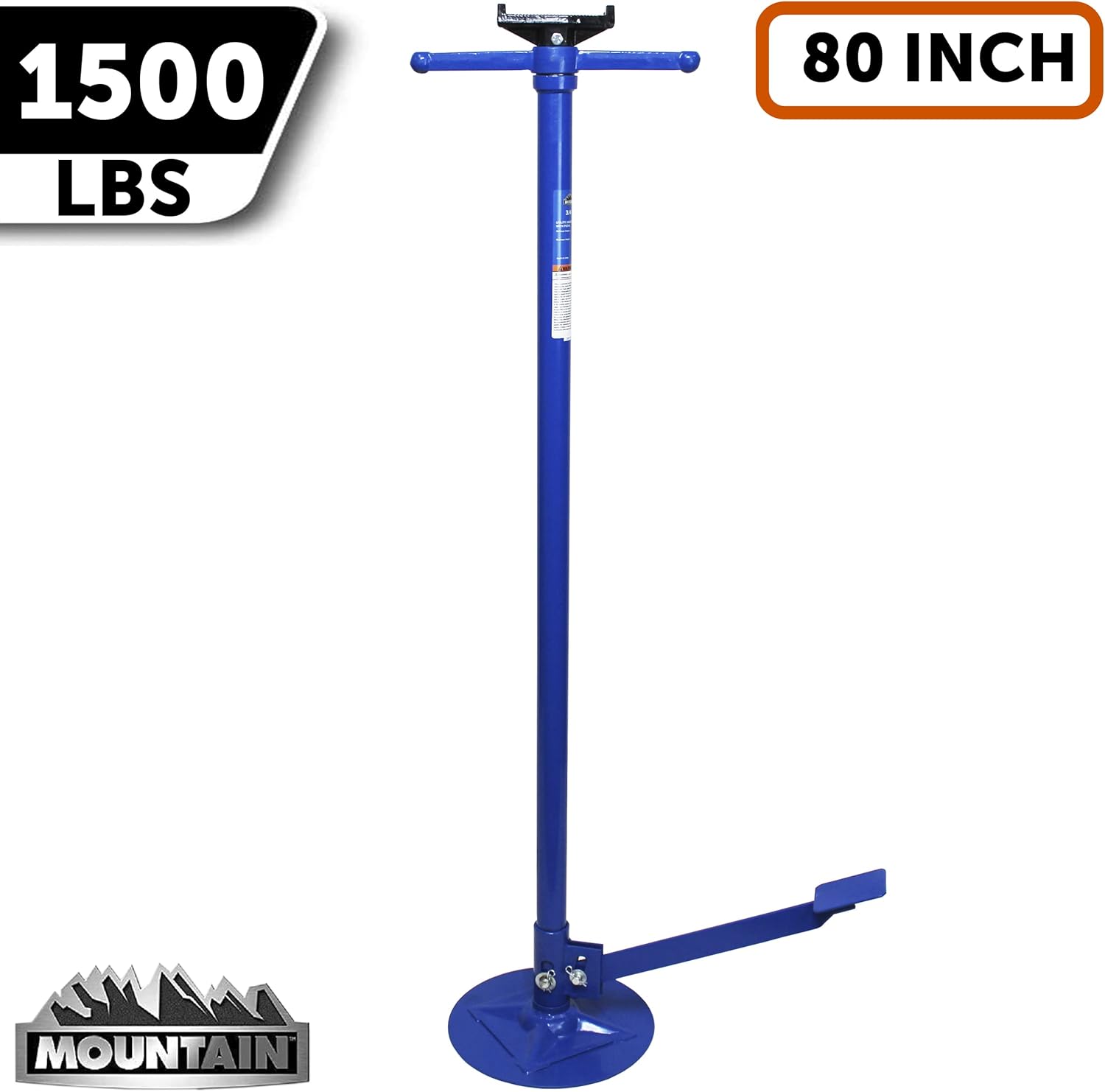 K Tool International Mountain 3/4 Ton Capacity Utility Underhoist Stand with Pedal; Sturdy Large Base, Heavy Duty Steel, 1,500 Lb. Lift Capacity; MTN50754A