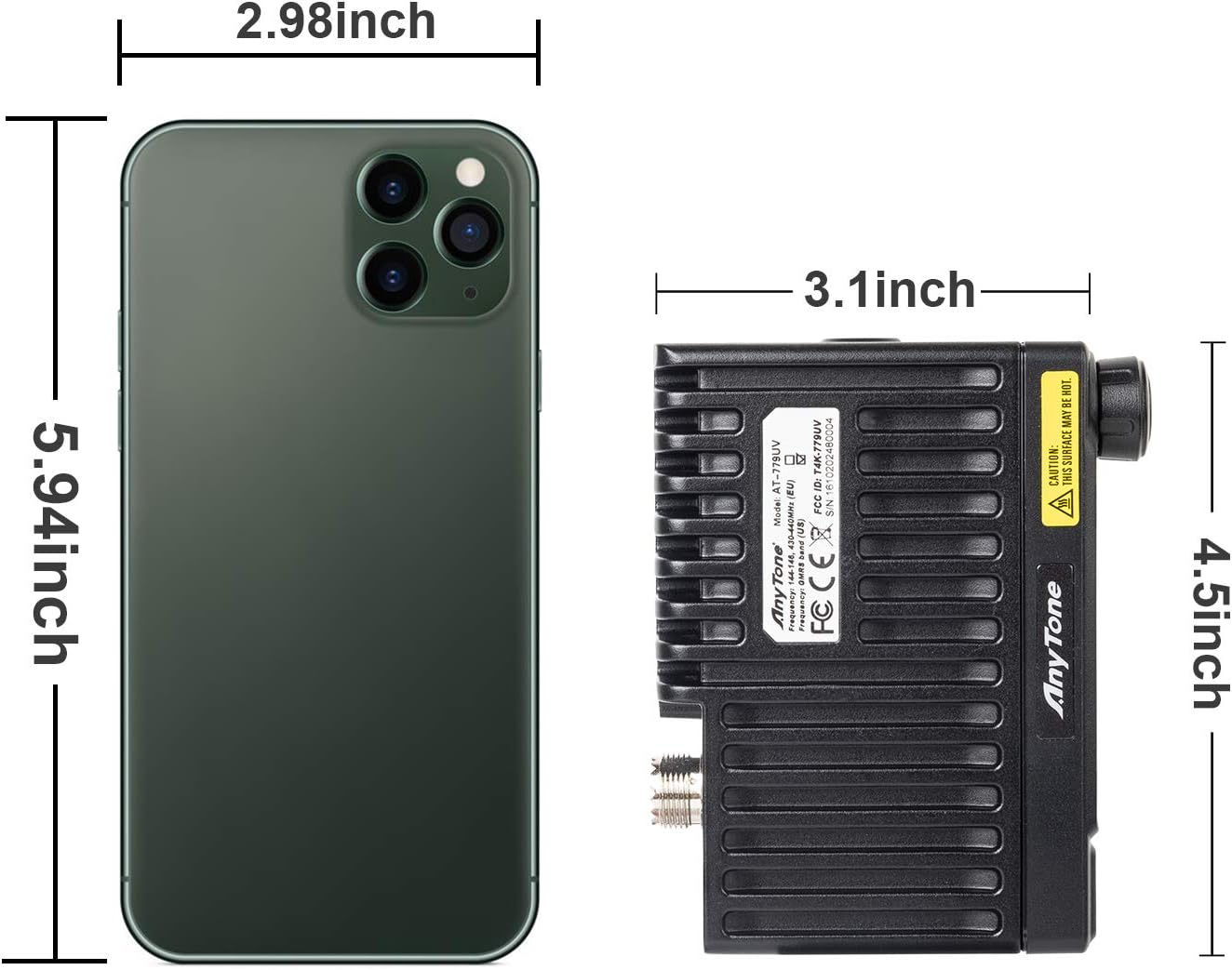 AnyTone Mini Size Dual Band Transceiver Mobile Radio VHF/UHF Two Way Radio AT-779UV for Car Vehicle