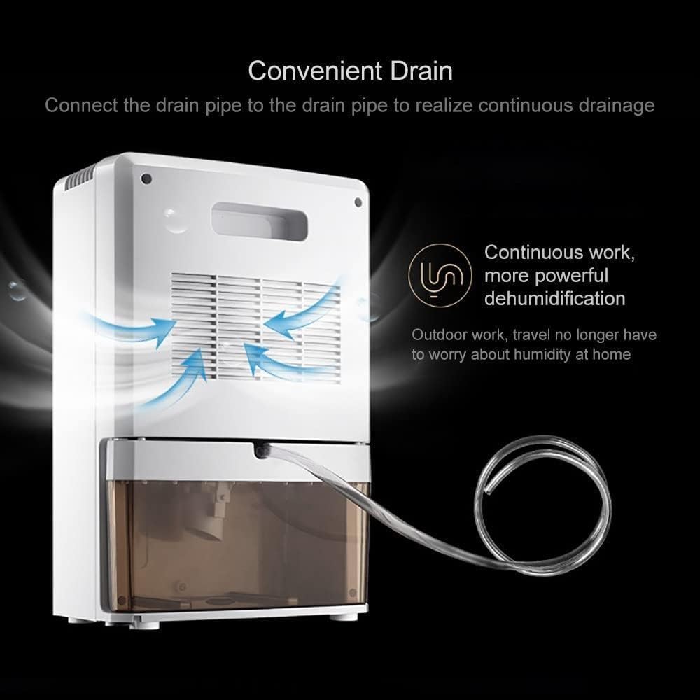 Dehumidifier for Home 74oz/2200ml Small Dehumidifiers for 323 Sq Ft, Quiet Dehumidifiers with Continuous Drain, Dry Clothes Mode, 24HR Timer, Intelligent Humidity Control Create a healthy and comforta
