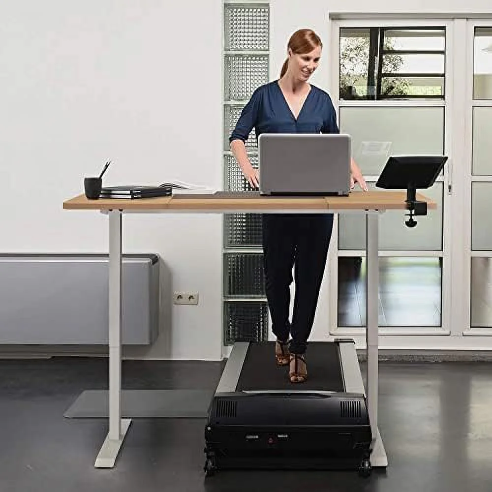 Height Adjustable Electric Standing Desk  55 x 28 Inches Stand Up Desk  Sit Stand  Office Desk Computer Workstation with T-Shaped Metal Bracket (White)