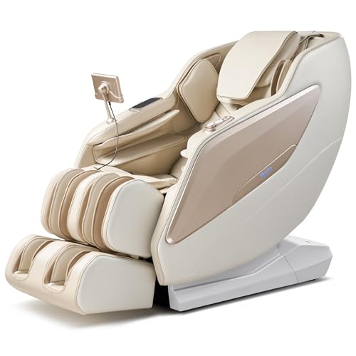 MYNTA 2025 Massage Chair Full Body, Zero Gravity SL Track Full Body Massage Recliner Chairs with Calf Heating, Thai Strectch, M1820 Brown