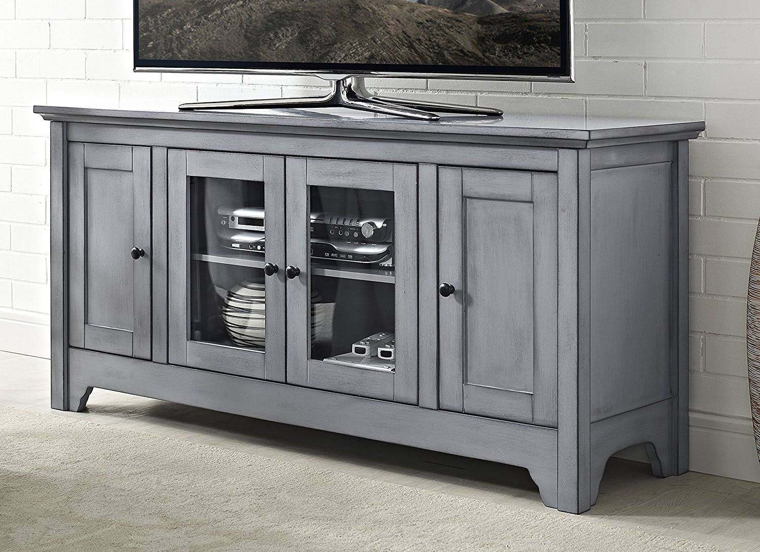 Walker Edison 52x22 Wood TV Media Stand Storage Console - Antique Grey