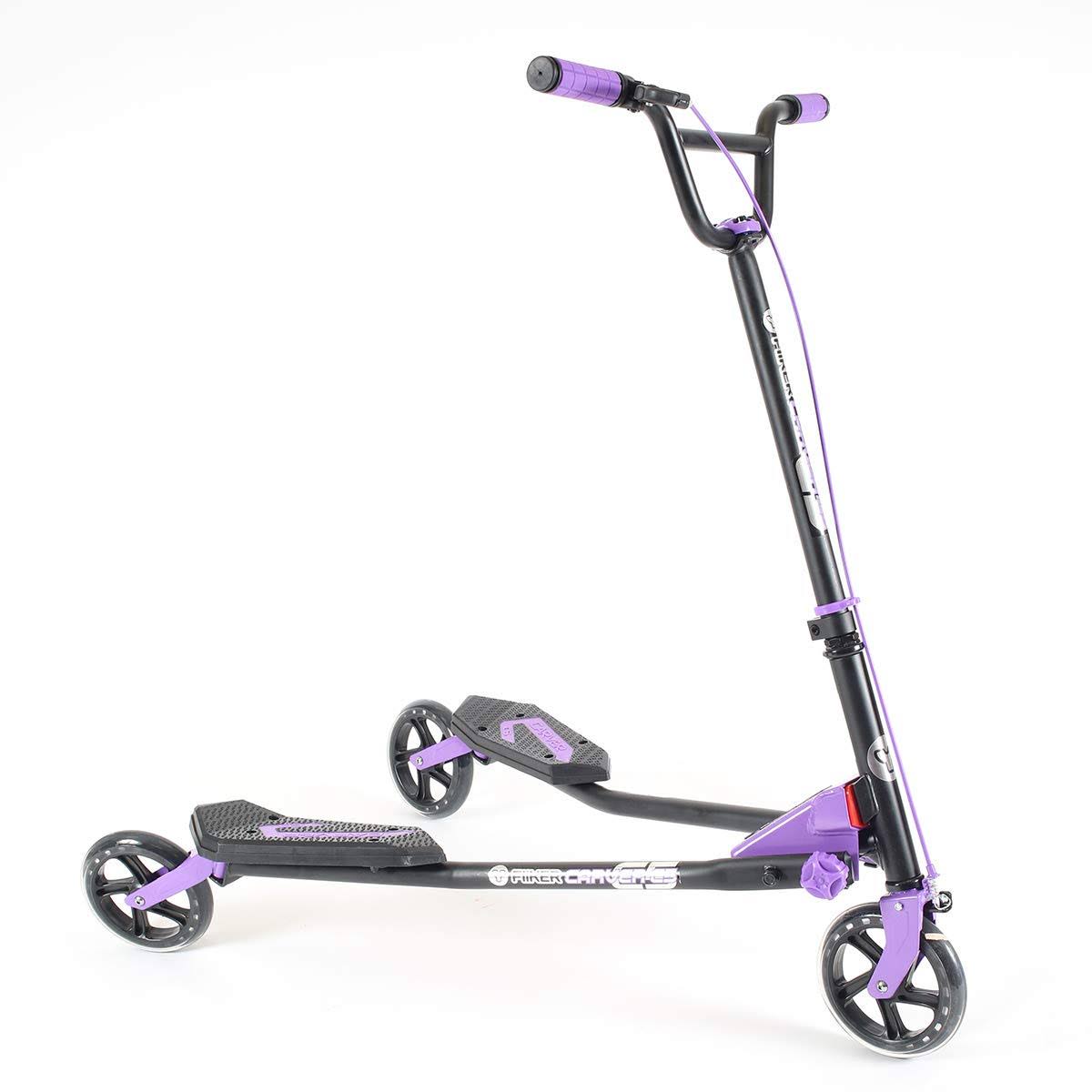 Yvolution Y Fliker Carver C5 Wiggle Scooter, Foldable Drifting Swing Scooter for Kids Age 7+ Years, Purple
