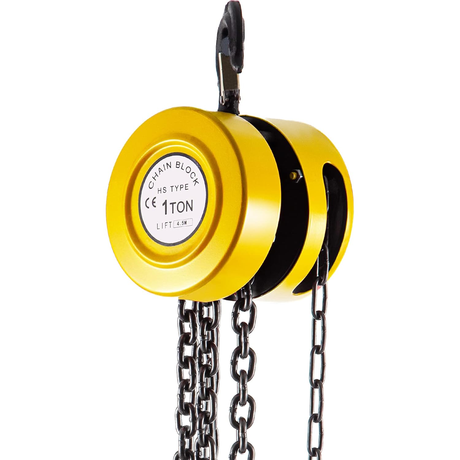 VEVOR Hand Chain Hoist, 2200 lbs /1 Ton Capacity Chain Block, 15ft/4.5m Lift Manual Hand Chain Block, Manual Hoist w/Industrial-Grade Steel Construction for Lifting Good in Transport & Workshop, Yell Pack of 2