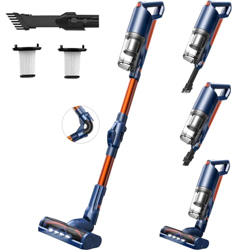 whall Cordless Vacuum Cleaner, Upgraded 25Kpa Suction 280W Brushless Motor Cordless Stick Vacuum Cleaner, Lightweight Handheld Vacuum for Home Pet Hair Carpet Hard Floor, up to 55mins Runtime