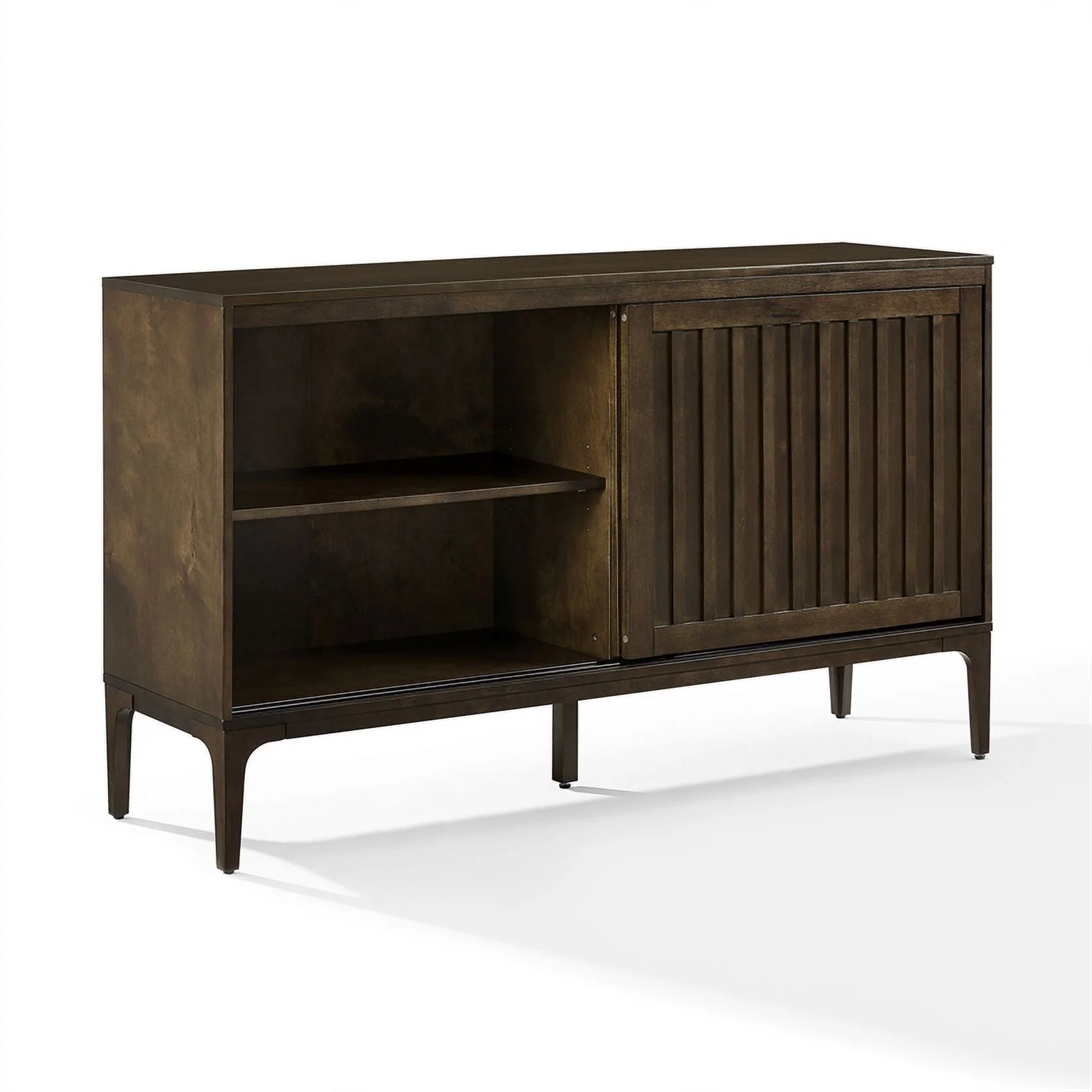Crosley Furniture Asher Modern Particle Board Wood Sideboard in Dark Brown