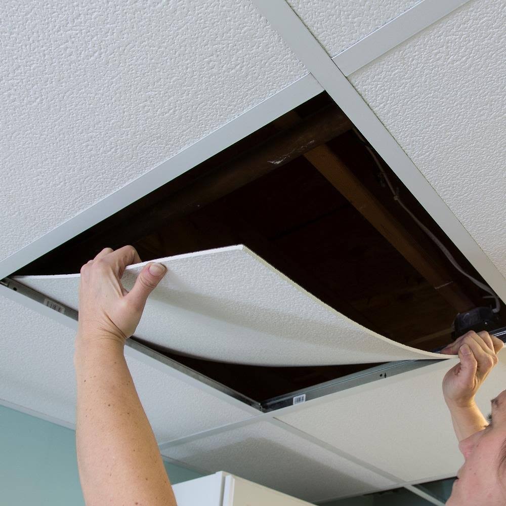 Genesis Easy Installation Classic Pro Lay-In White Ceiling Tile / Ceiling PANEL, Carton of 12 (2& x 2& Tile)
