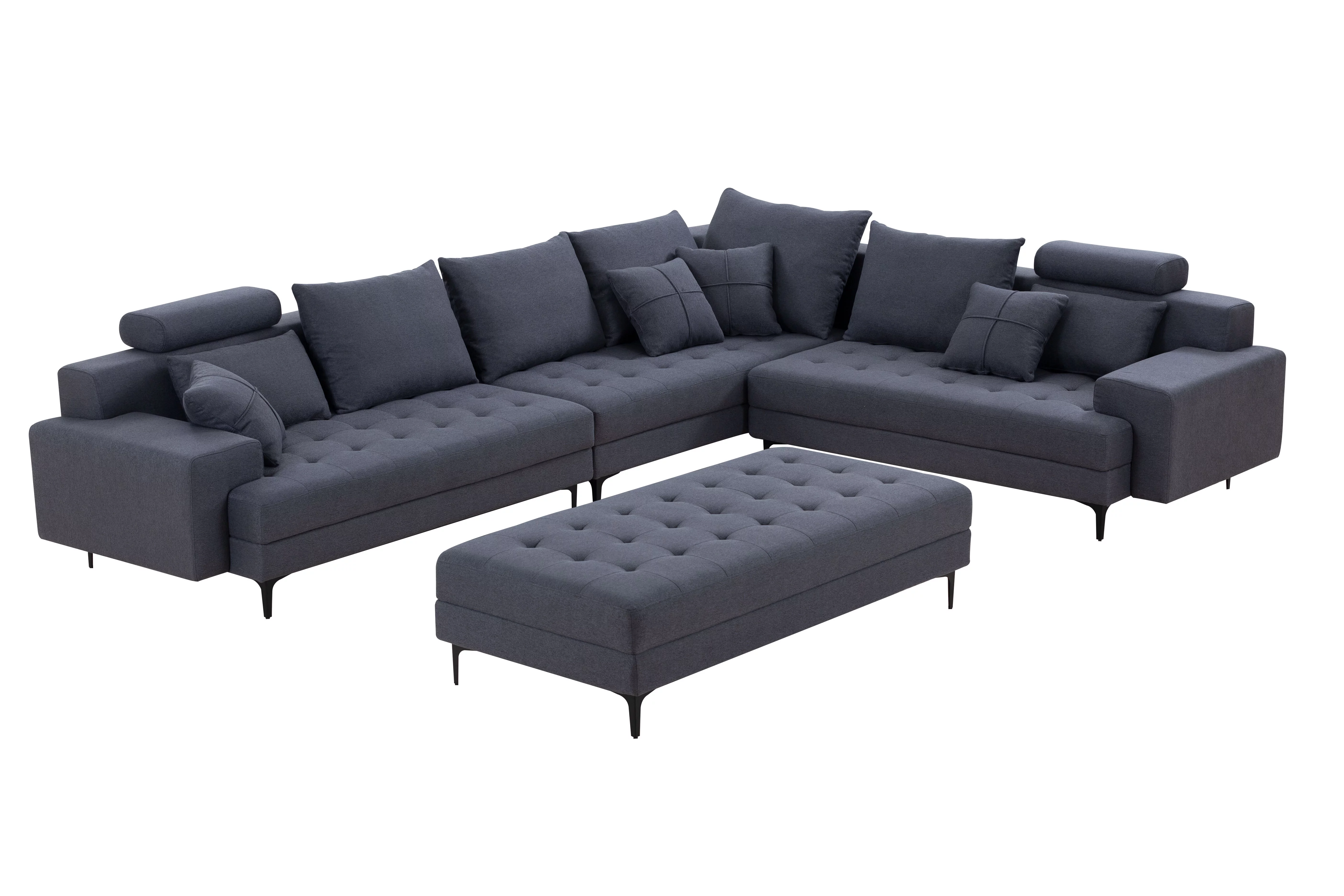 Kevinplus Modular Sectional Sofa Set Oversized U Shaped Couch with Storage Ottoman Convertible Sleeper Sectional Sofa Fabric Modular Couch with Wide Chaise