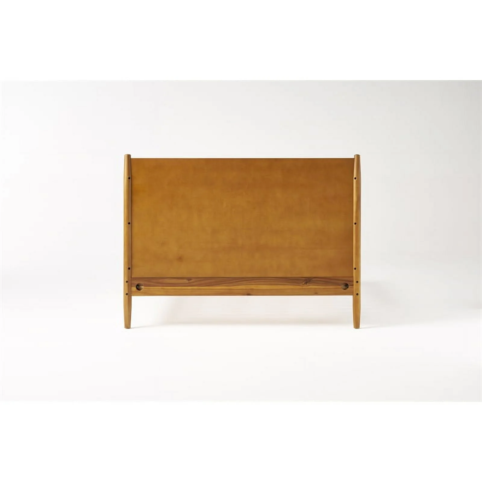 Pemberly Row Mid-Century Full Acacia Wood Bed in Brown Finish