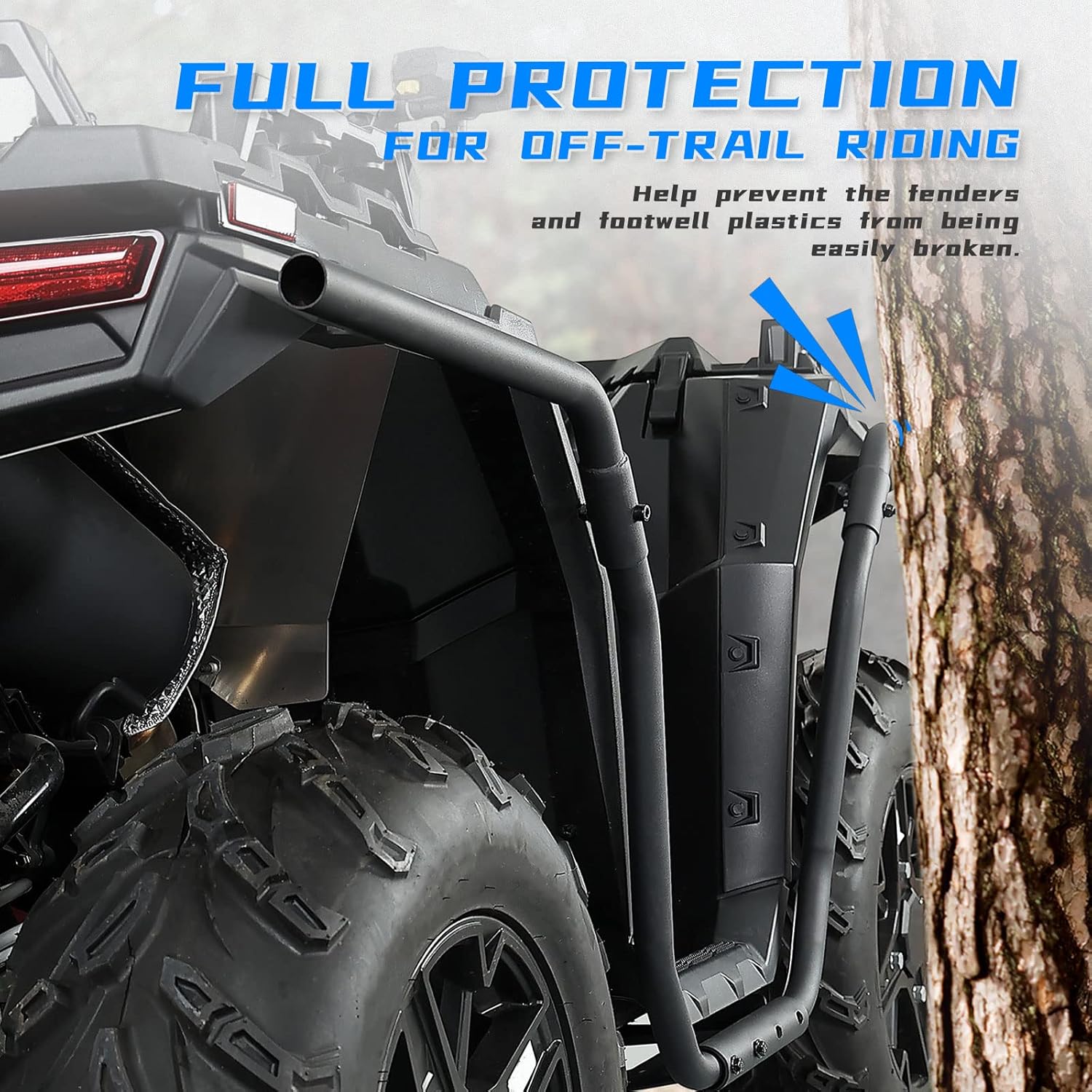 ATV Body Armor Compatible with Polaris Sportsman 850 1000 XP 2017-2022, kemimoto Side Bumper Protection Frame Ultimate Body Armor, Left & Right, Accessories Replacement 2882090
