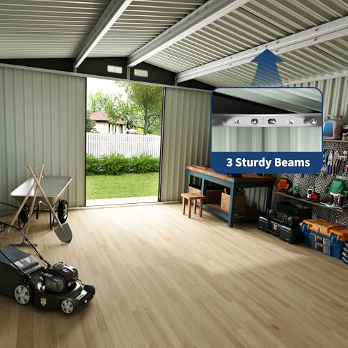 All-Weather Resin Shed with Window, Outdoor Plastic Garden Shed with Lockable Door and Vents, Outdoor Resin Storage Sheds for Tool, Bike, Backyard, Patio
