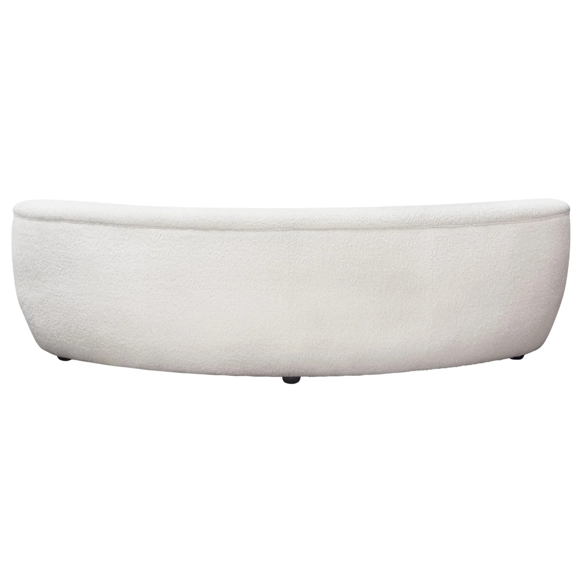 Simone Curved Sofa in White Faux Sheepskin Fabric by Diamond Sofa
