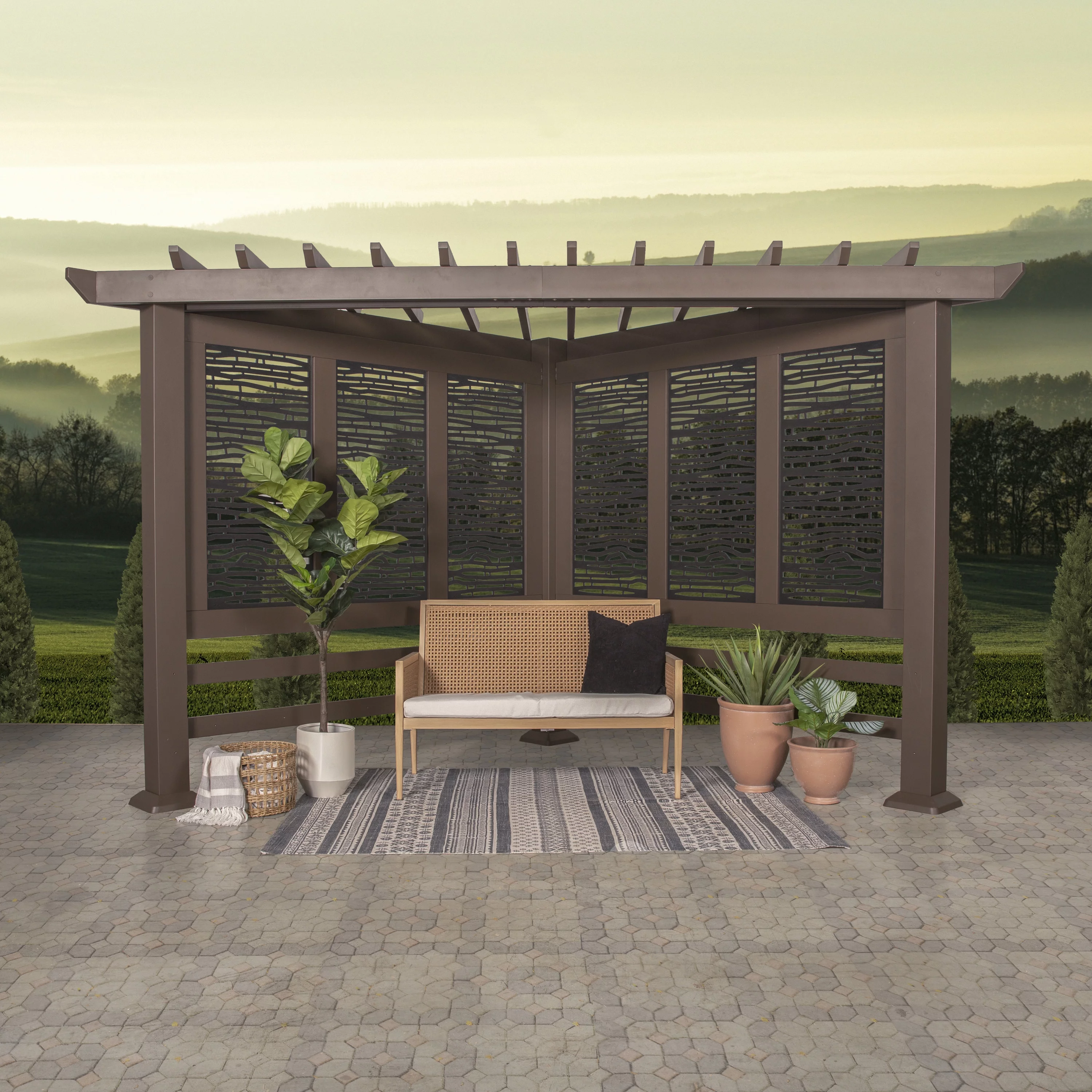 Backyard Discovery Hampton Traditional Steel Cabana Pergola - Curated Treasures Market