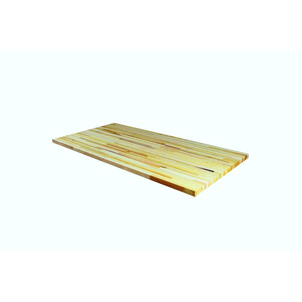 American Hardwood Industries Unfinished Poplar 6 ft. L x 36 in. D x 1.5 in. T Butcher Block Island Countertop