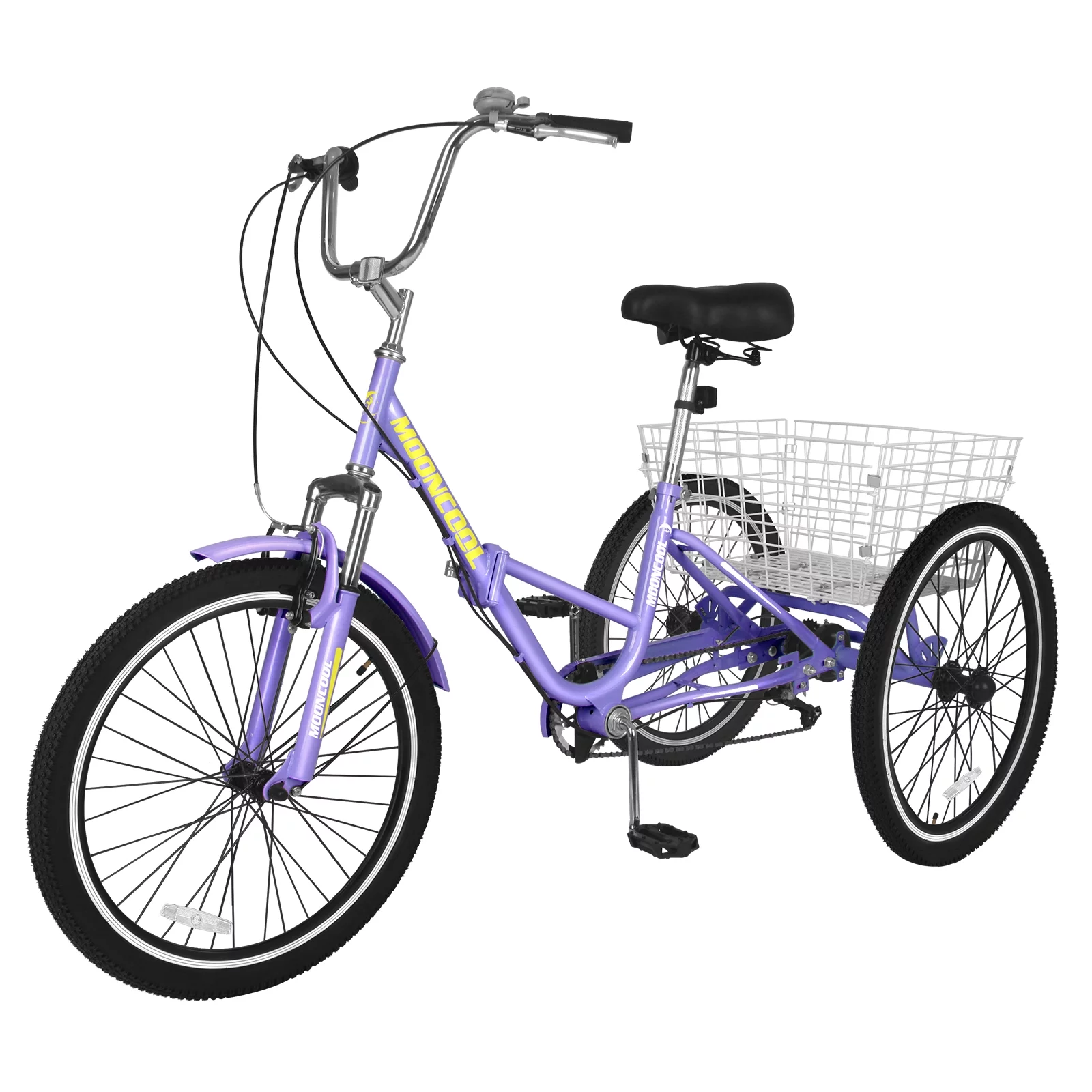 LILYPELLE 24 Adult Tricycle 7 Speed, Three Wheel Bikes for Adults 400lbs,Low-Step Through Trike Cruiser for Exercise Shopping Outdoor Activities,Cyan