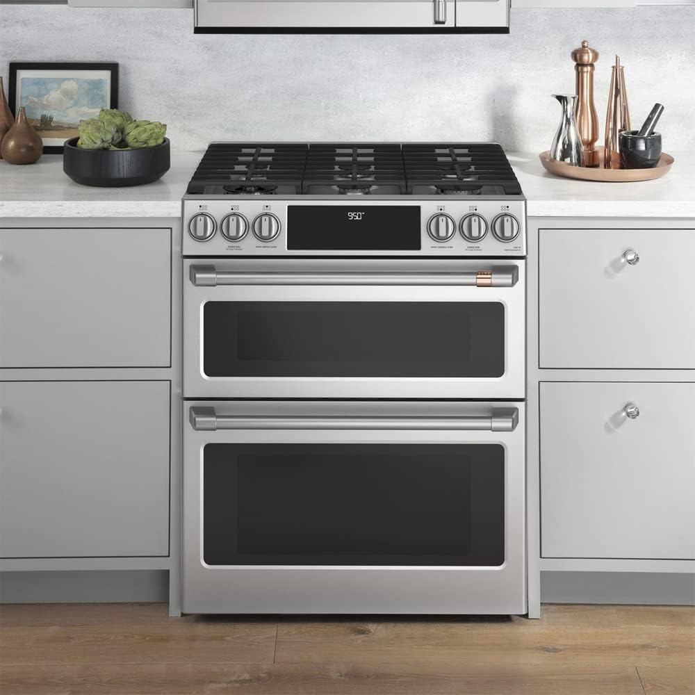 GE C2S950P2MS1 Cafe 30 inch Smart Double-Oven Range With Convection Bundle with Premium 3 YR CPS Enhanced Protection Pack