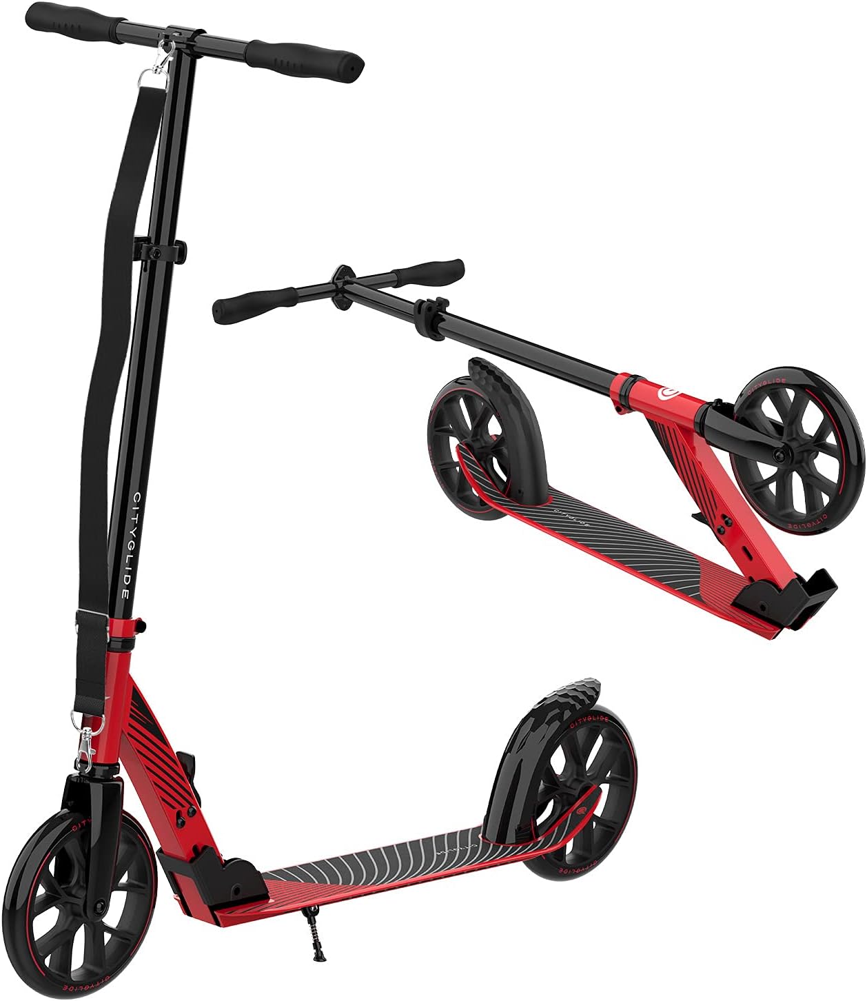 CITYGLIDE C200 Scooter for Adults -Foldable, Lightweight, Adjustable Adult Scooter 300 lbs Capacity - Kick Scooters for Adults with Carry Strap and Kickstand